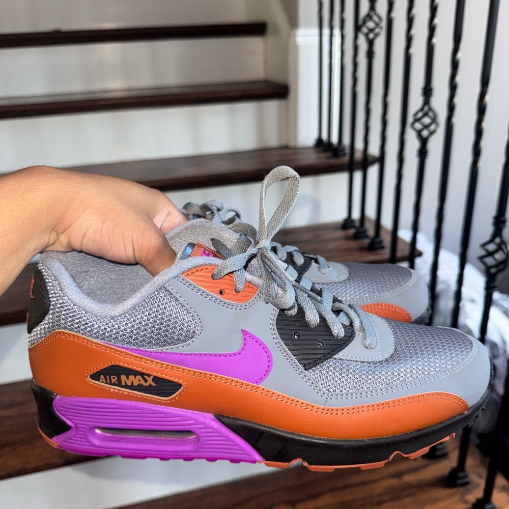Nike Air Max Men’s Shoes - Gray, Orange, and Purple